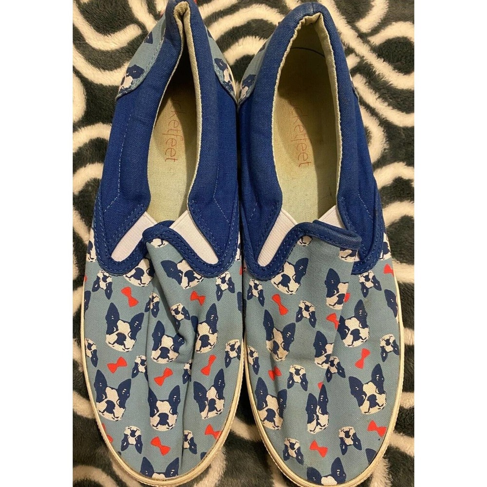 BUCKETFEET The Perfect Gentleman French Bulldog Slip On Boat Shoes Womens Sz 8